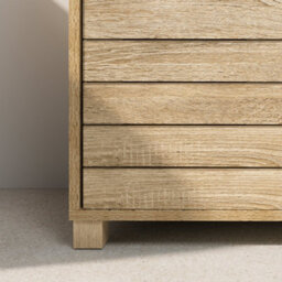 Vonhaus Bathroom Storage Cabinet, Oak Wood Effect Floor Cabinet With Handleless Design, Freestanding Towel Storage Unit, Chester - thumbnail 9