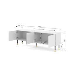Arte Fresh White Woody Tv Cabinet 180Cm - Bright Storage Solution For Living Spaces - thumbnail 3