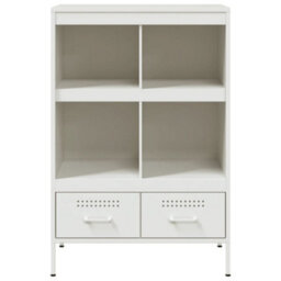 Berkfield Highboard White 68X39X101.5 Cm Steel - thumbnail 6