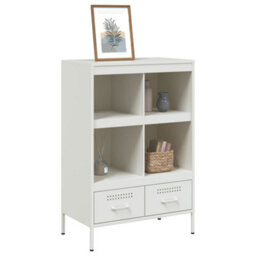 Berkfield Highboard White 68X39X101.5 Cm Steel - thumbnail 4