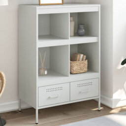 Berkfield Highboard White 68X39X101.5 Cm Steel