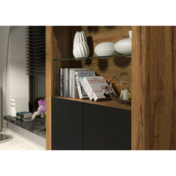 Creative Furniture Spectrum Display Cabinet 170Cm - Dark Oak & Black Matt Doors - thumbnail 4