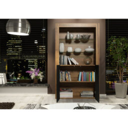 Creative Furniture Spectrum Display Cabinet 170Cm - Dark Oak & Black Matt Doors - thumbnail 3