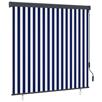 Berkfield Outdoor Roller Blind 160X250 Cm Blue And White - image 1