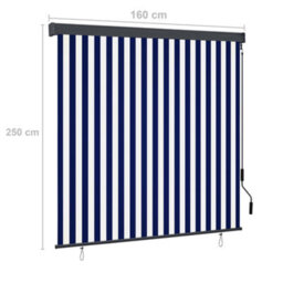 Berkfield Outdoor Roller Blind 160X250 Cm Blue And White - thumbnail 8
