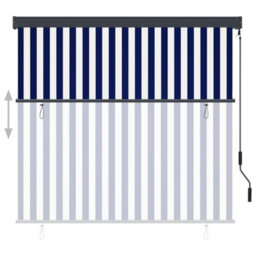 Berkfield Outdoor Roller Blind 160X250 Cm Blue And White - thumbnail 3