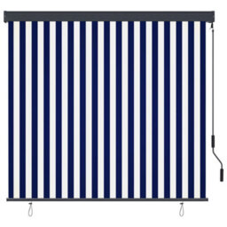 Berkfield Outdoor Roller Blind 160X250 Cm Blue And White - thumbnail 2