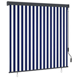Berkfield Outdoor Roller Blind 160X250 Cm Blue And White - thumbnail 1