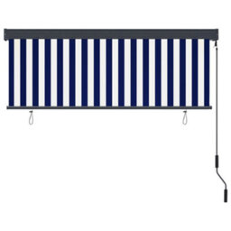 Berkfield Outdoor Roller Blind 160X250 Cm Blue And White - thumbnail 4