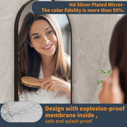 Luvodi 1000X500mm Oval Black Bathroom Mirror Wall Mounted Bathroom Entryway Living Room, Vertical & Horizontal Hang - thumbnail 4