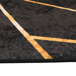 Berkfield Rug Washable Black And Gold 80X150 Cm Anti Slip - thumbnail 6