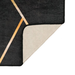 Berkfield Rug Washable Black And Gold 80X150 Cm Anti Slip - thumbnail 4