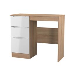 Milan Ready Assembled White & Oak 3 Drawer Dressing Table (H)785mm (W)904mm (D)390mm - thumbnail 2