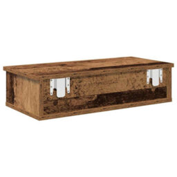 Berkfield Wall Shelf With Drawers Old Wood 60X25X15 Cm Engineered Wood - thumbnail 6
