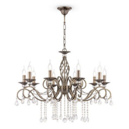 Luminosa Lighting Luminosa Grace Chandelier Brass & Crystal, 10 Light, E14
