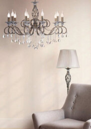 Luminosa Lighting Luminosa Grace Chandelier Brass & Crystal, 10 Light, E14 - thumbnail 2