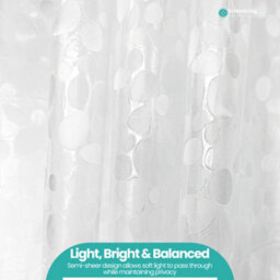 Neel Blue 3D Effect Pebbles Printed Pvc Clear Shower Curtains, 180Cm X 180Cm - thumbnail 9