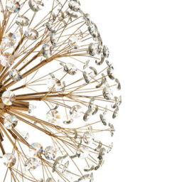 Wyld And Coco Dandelion 60Cm Brass Chandelier With Glass Crystals, Glamour Pendant Lamp - thumbnail 5