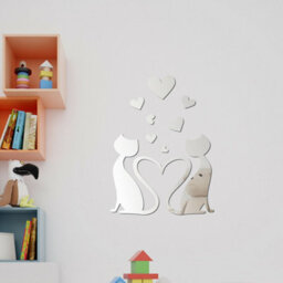 Walplus Lovely Cat 3D Crystal Mirror Stickers Nursery Home Decoration Gift Ideas 11 Pieces - thumbnail 4