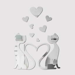 Walplus Lovely Cat 3D Crystal Mirror Stickers Nursery Home Decoration Gift Ideas 11 Pieces - thumbnail 2