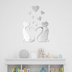 Walplus Lovely Cat 3D Crystal Mirror Stickers Nursery Home Decoration Gift Ideas 11 Pieces - thumbnail 1