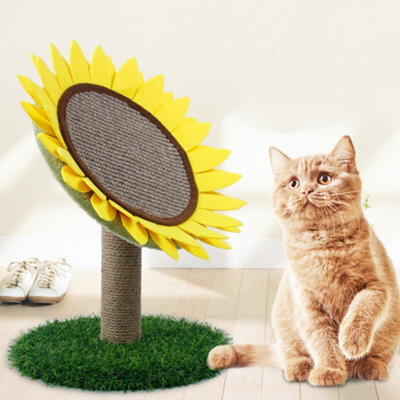 Living And Home Sunflower Shaped Sisal Cat Scratching Post Kitten Pet Toy - image 1