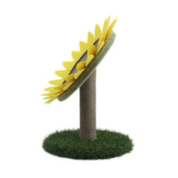 Living And Home Sunflower Shaped Sisal Cat Scratching Post Kitten Pet Toy - thumbnail 3