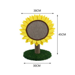Living And Home Sunflower Shaped Sisal Cat Scratching Post Kitten Pet Toy - thumbnail 4