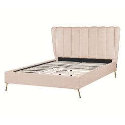 Beliani Bed Velvet Miribel 140 X 200 Cm (Eu Double) Beige - thumbnail 6