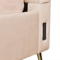 Beliani Bed Velvet Miribel 140 X 200 Cm (Eu Double) Beige - thumbnail 9