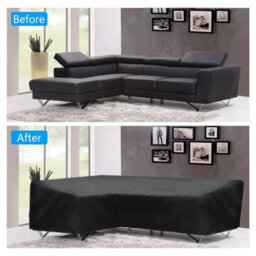 S  215X215X87Cm Heavy Duty L-Shape Garden Furniture Cover Outdoor Patio Rattan Corner Sofa Cover - thumbnail 5