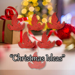 Christmas Tree Decoration Hanging Glitter Dove X 6 20X11. 5X2Cm Red - thumbnail 5