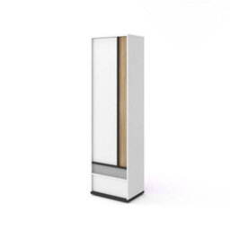 Arte Elegant Imola Hinged Door Wardrobe With Shelves And Drawers In White Matt - Spacious And Modern (H)1980mm (W)550mm (D)400mm - thumbnail 1