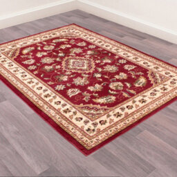 Red Traditional Bordered Floral Rug For Living Room Bedroom And Dining Room-200Cm X 290Cm - thumbnail 2