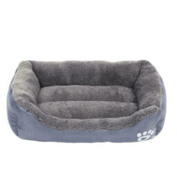 Soft Grey Dog & Cat Bed, Washable Fleece Puppy Cushion Basket, Small (45X32Cm) For Ultimate Comfort Pet Rest - thumbnail 1