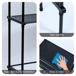 Black 3 Tier Over Toilet Storage Rack Bathroom Laundry Washing Machine Shelf Organizer - thumbnail 4