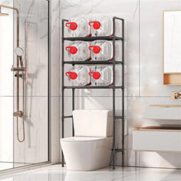 Black 3 Tier Over Toilet Storage Rack Bathroom Laundry Washing Machine Shelf Organizer - thumbnail 5