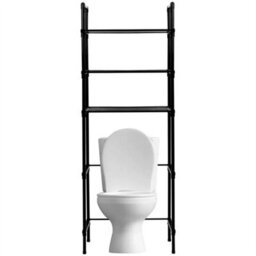 Black 3 Tier Over Toilet Storage Rack Bathroom Laundry Washing Machine Shelf Organizer - thumbnail 3