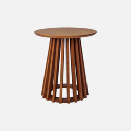Sweeek - Set Of 2 Round Coffee Tables With Walnut Wood-Effect Top And Fir Wood Legs 40Cm And 60Cm - thumbnail 3