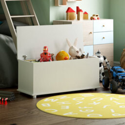 Lassic Vida Designs Leon Toy Box Storage Ottoman, White