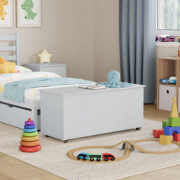 Lassic Vida Designs Leon Toy Box Storage Ottoman, White - thumbnail 2