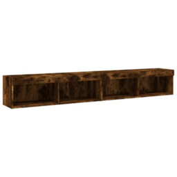 Berkfield Durable Tv Cabinets With Led Lights 2 Pcs Smoked Oak 100X30X30 Cm - thumbnail 7