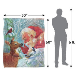 Jq Licensing Silky Fawn Santa Claus Christmas Supersoft Blanket Multicoloured (152Cm X 127Cm) - thumbnail 6