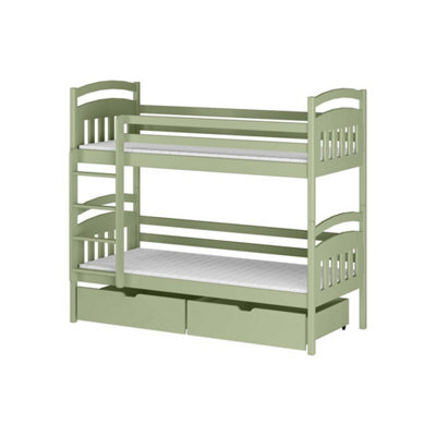 Arte Olive Wooden Bunk Bed Gabi With Storage W198Cm - Versatile Bunk With Nature-Inspired Storage Solutions - image 1