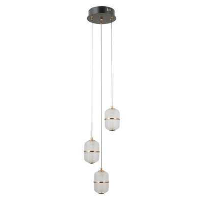 Luminosa Lighting Luminosa Alani Cluster Pendant Ceiling Light Matt Black, Gold 3000K Warm White 3Xled - image 1