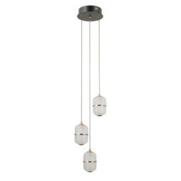 Luminosa Lighting Luminosa Alani Cluster Pendant Ceiling Light Matt Black, Gold 3000K Warm White 3Xled - thumbnail 1