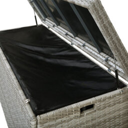 Beliani Grey Faux Rattan Outdoor Storage Box 158 X 63 X 66 Cm - thumbnail 5