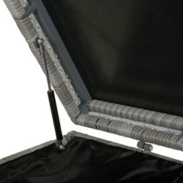 Beliani Grey Faux Rattan Outdoor Storage Box 158 X 63 X 66 Cm - thumbnail 7