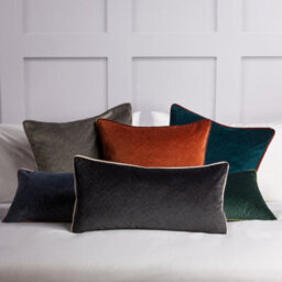 Paoletti Torto Square Opulent Velvet Piped Cushion Cover - thumbnail 5