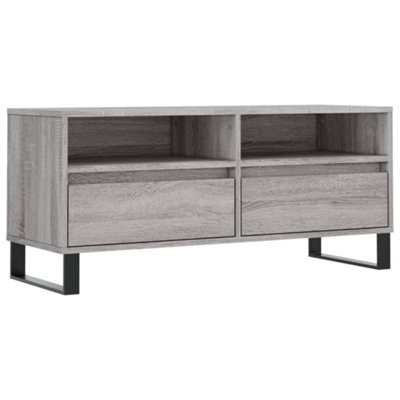 Berkfield Sturdy Tv Cabinet Grey Sonoma 100X34.5X44.5 Cm Engineered Wood - image 1